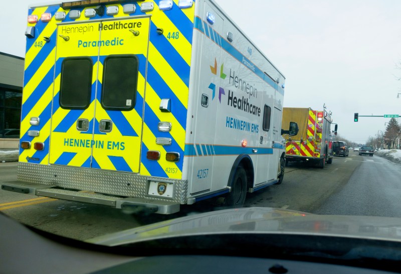 Hennepin County Healthcare paramedic ambulance in Minneapolis Minnesota